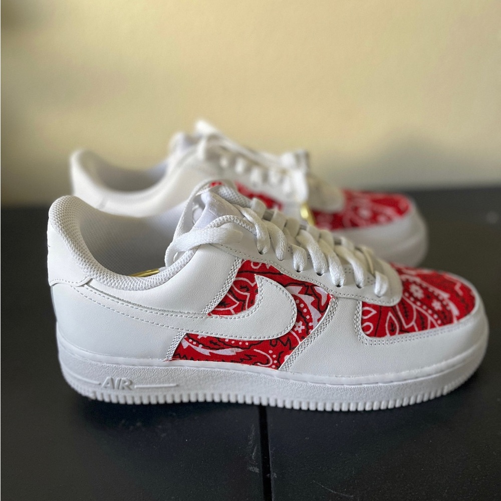 Custom made red bandana Jordan 1s